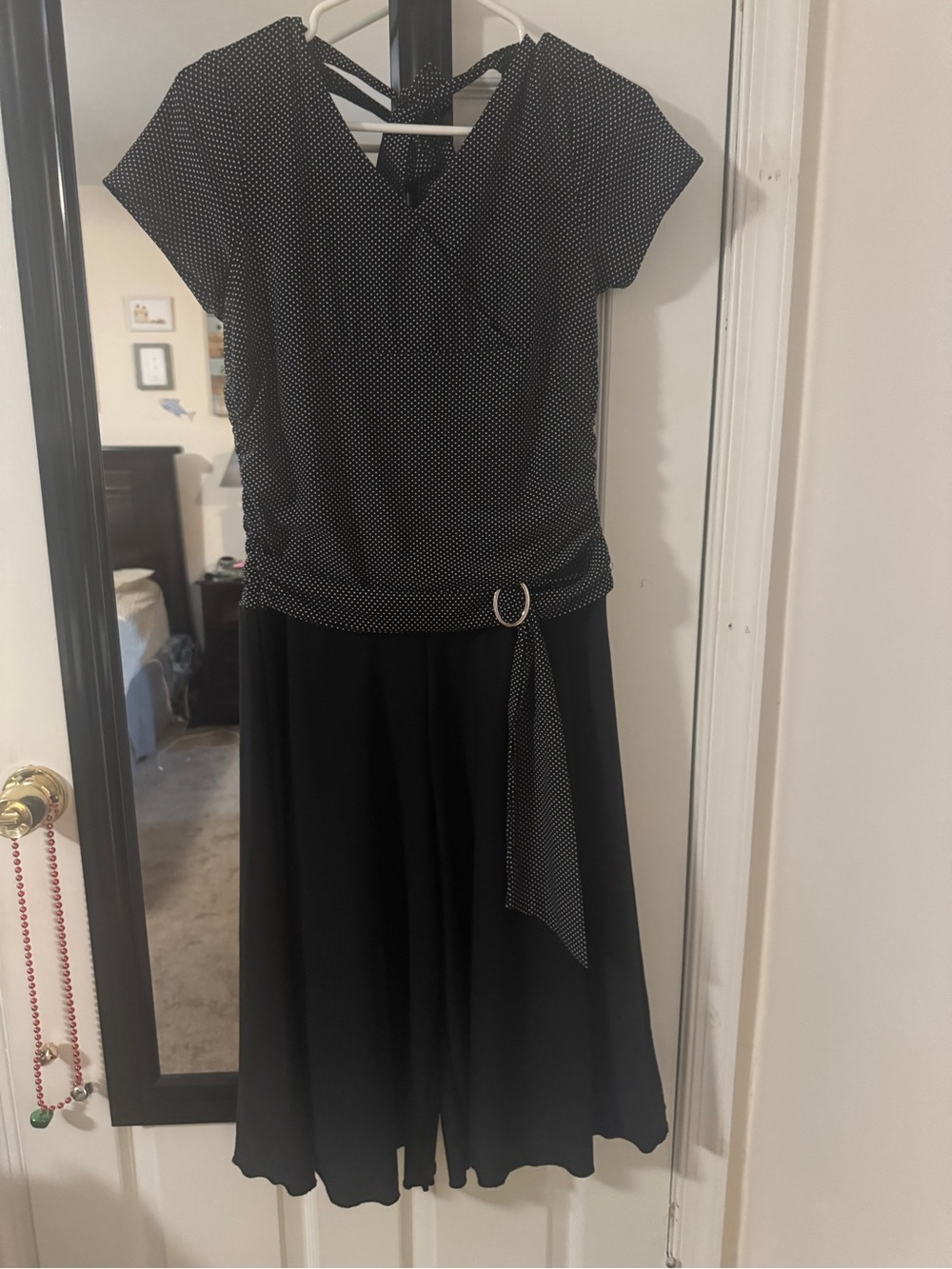 Amy Byer faux wrap wide leg jumpsuit